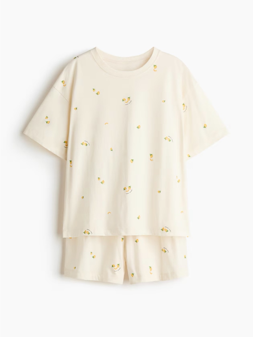 NWOT H&M Organic Cotton Lemon Print Pajama Set size Medium - Picture 4 of 8